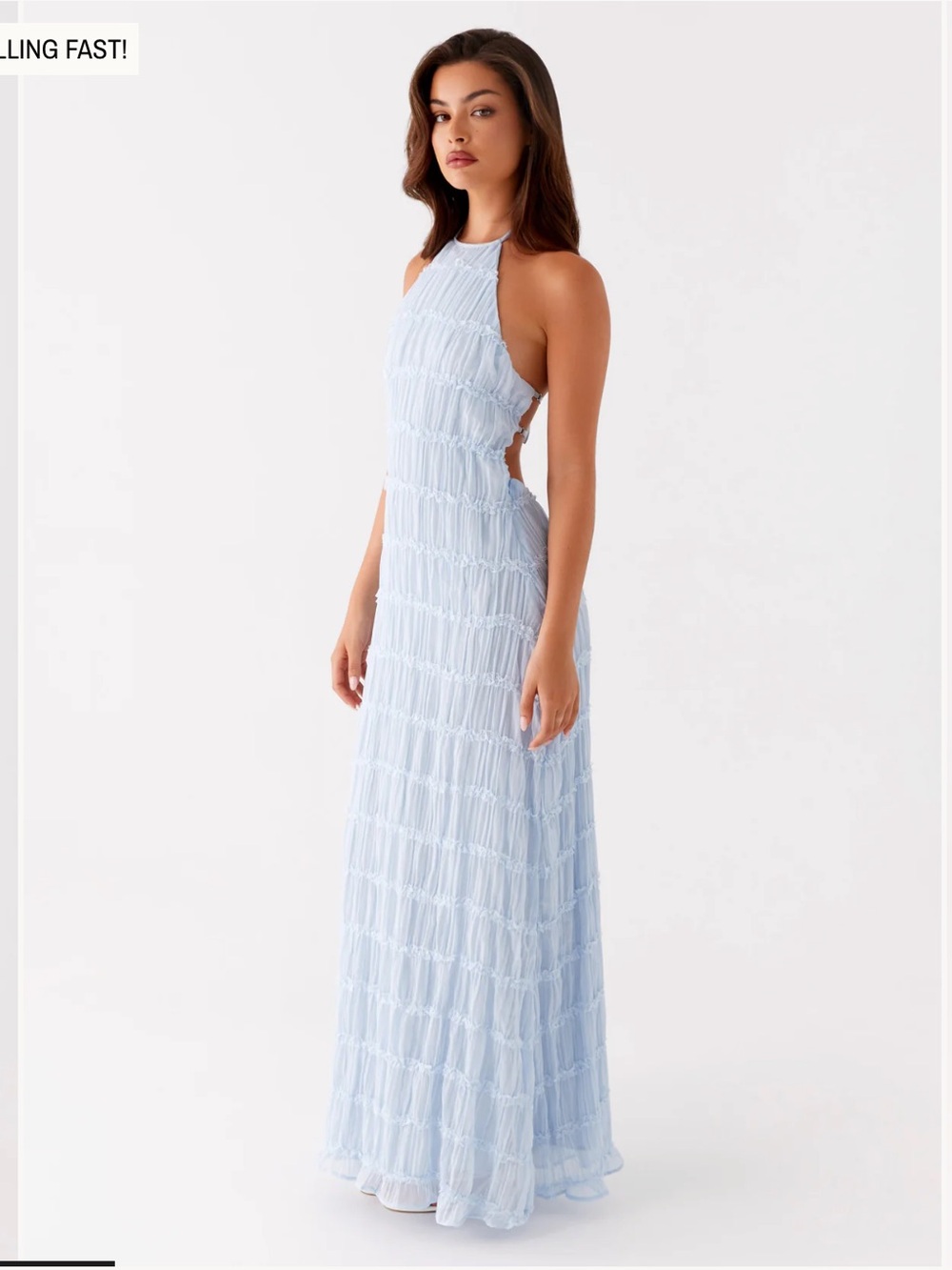 Peppermayo Light Blue Halter Maxi Dress